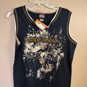 Harley-Davidson Black and Gold Kids Tank Top